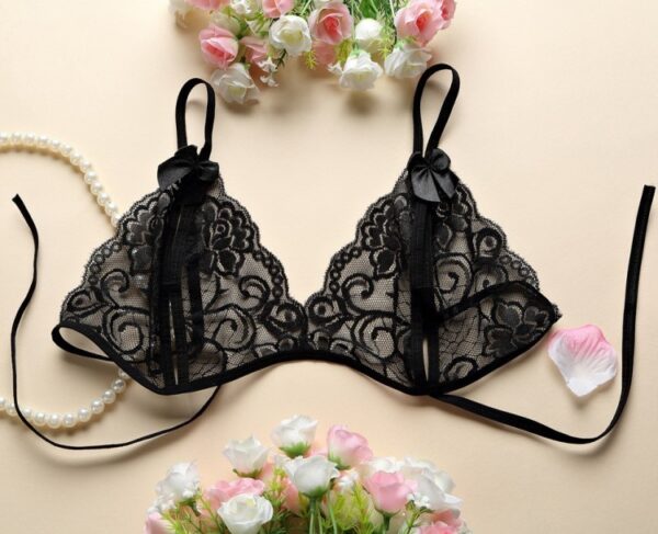 Porn Sexy Women Lace Tulle Lingerie Set - Image 3