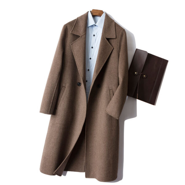 Long Dropped Shoulder Trench Coat Cashmere Coat - Image 5