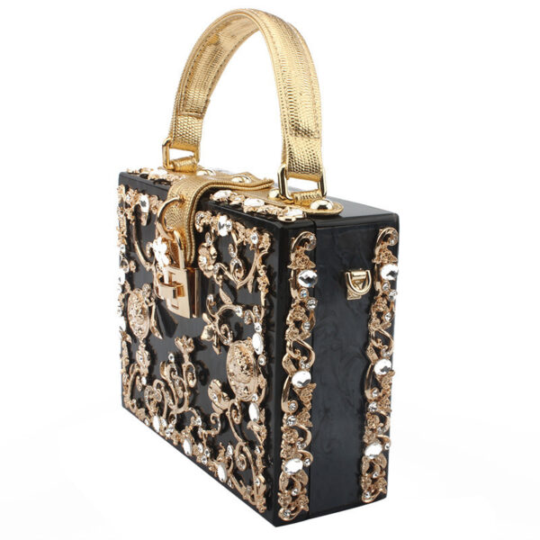 Diamond-studded portable diamond small square bag - Image 4