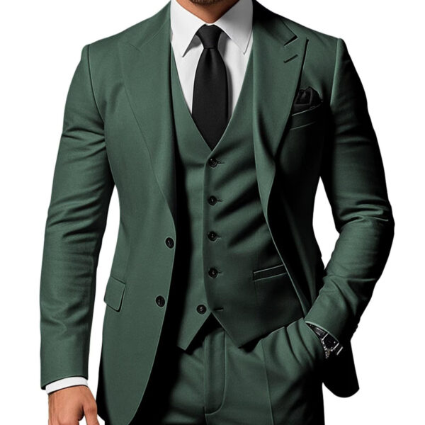 Men's 2-piece Buckle Casual Jacket Vest Pants Set - Image 8