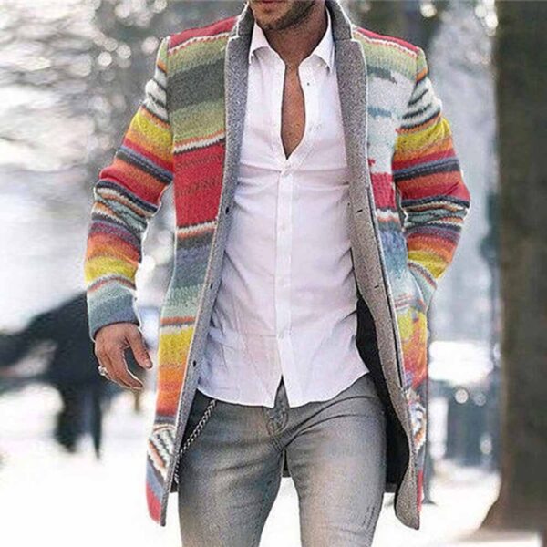 Mid-length Cardigan Casual Trench Coat Men - Image 8