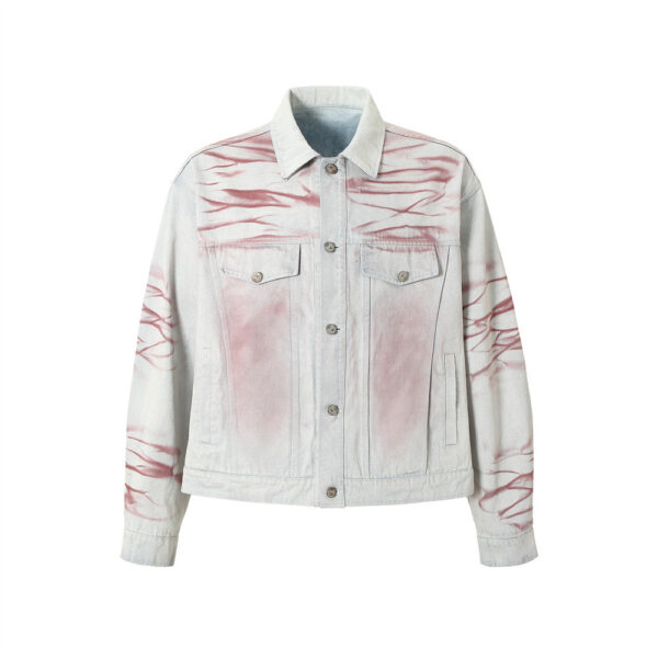 Inkjet Tie-dyed Denim Clothing Loose Jacket Men - Image 8