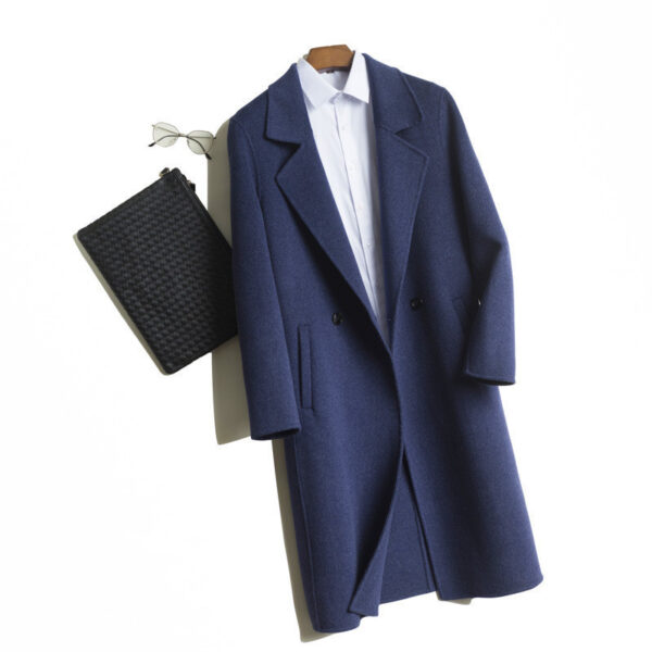Long Dropped Shoulder Trench Coat Cashmere Coat - Image 3