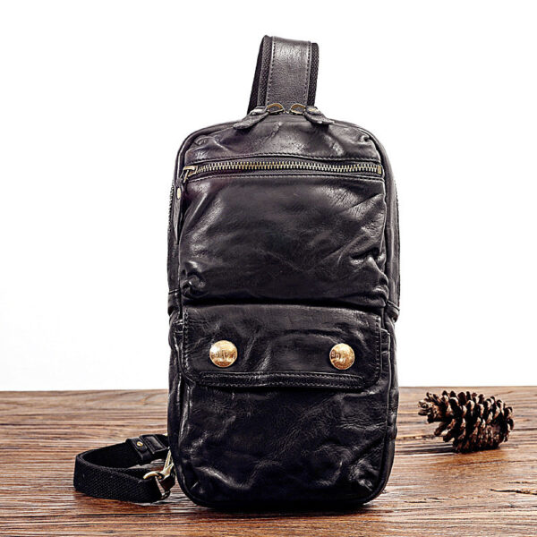 Vegetable Tanned Head Layer Cow Chest Covering Leather For Men - Image 3