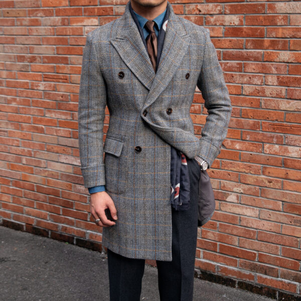 Retro High-quality Wool Plaid Polo Coat - Image 6