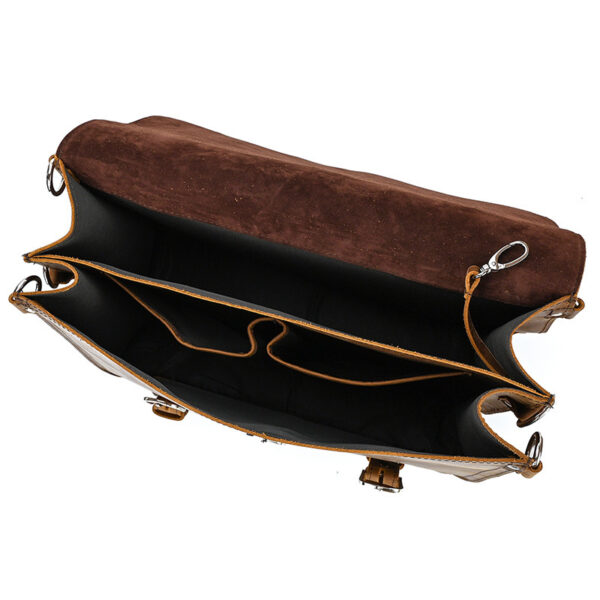 Retro Travel Bag Men's Crazy Horse Leather Hand Luggage Bag - Image 4
