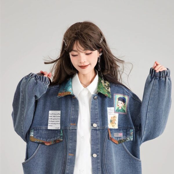 Artistic Denim Jacket For Women - Image 2