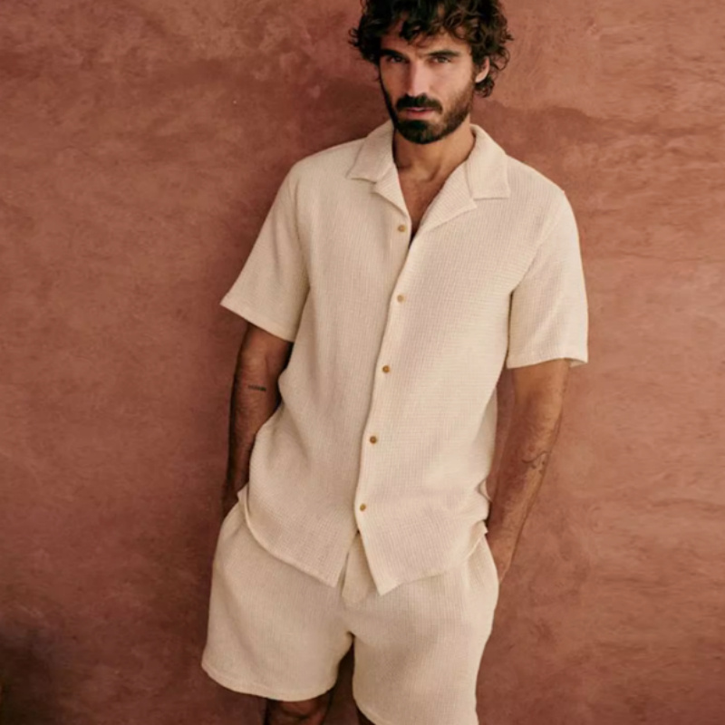 French Men’s Waffle Two-piece Suit