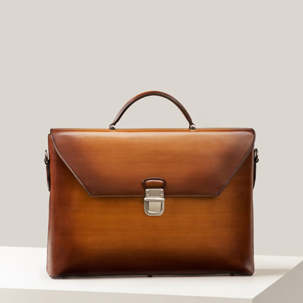 Handmade Vintage Crossbody Flap Business Bag - Image 2