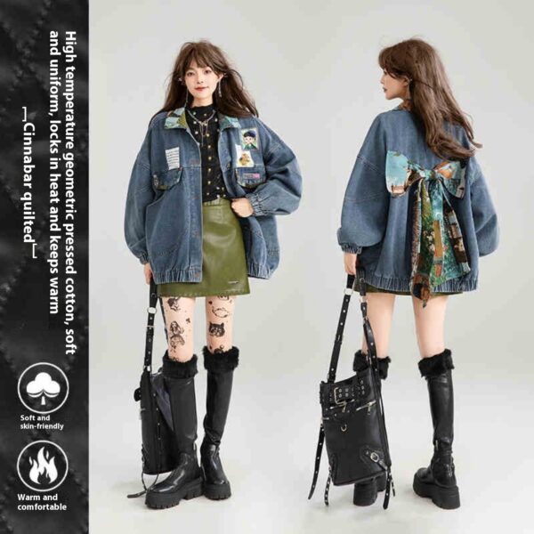 Artistic Denim Jacket For Women - Image 3