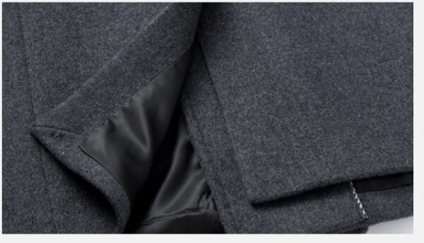 Men's woolen coat slim fit trench coat - Image 6