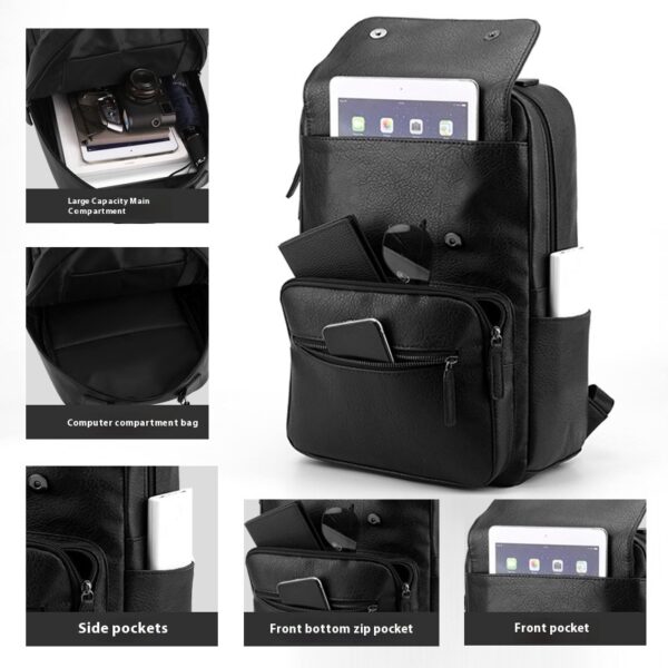 Fashion Men's Backpack Leisure Travel Waterproof Rucksack - Image 3