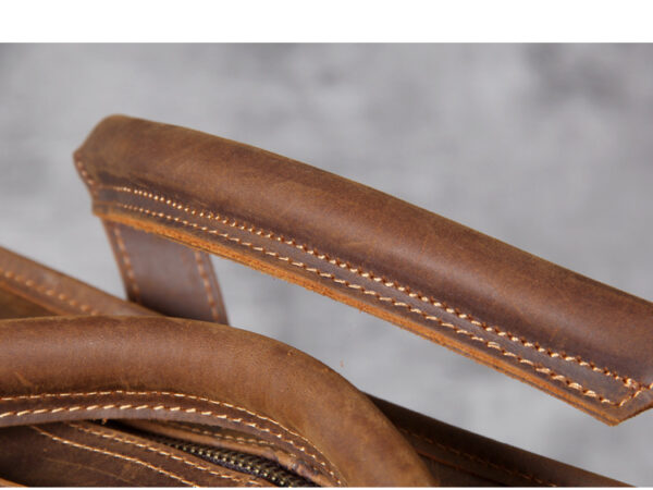 Men's Handmade Leather Laptop Bag Luggage - Image 9