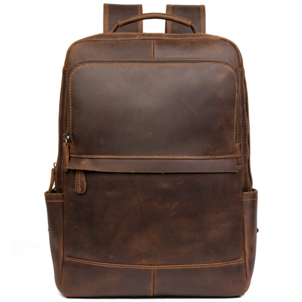 Retro Genuine Leather Casual Top Layer Cowhide Handmade Business Computer Backpack - Image 4