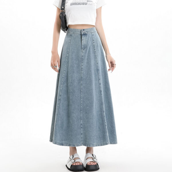 Elegance Retro Denim Skirt For Women - Image 4