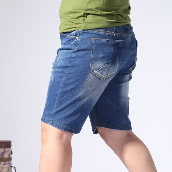Summer Elastic Waist Denim Shorts Men - Image 4