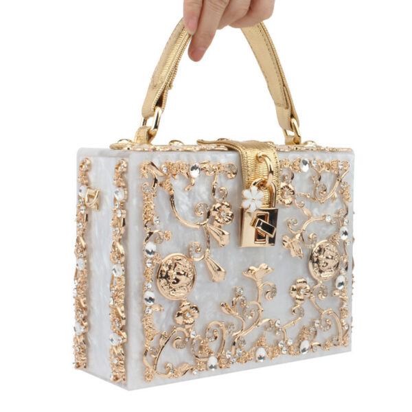 Diamond-studded portable diamond small square bag - Image 7