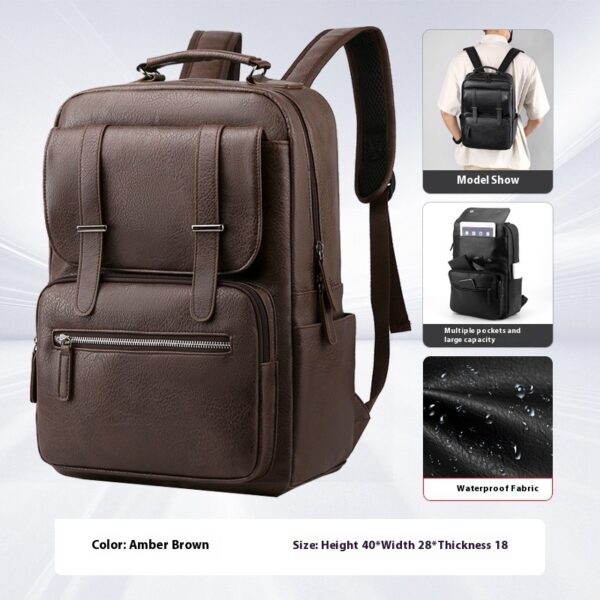 Fashion Men's Backpack Leisure Travel Waterproof Rucksack - Image 4