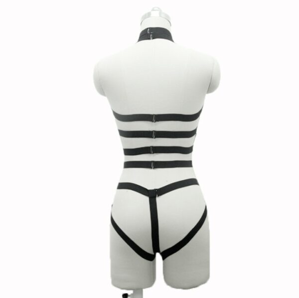 New pastel goth Women bust garterbelt sexy lingerie set gothic bust bondage garterbelt suit neck collar retail - Image 2
