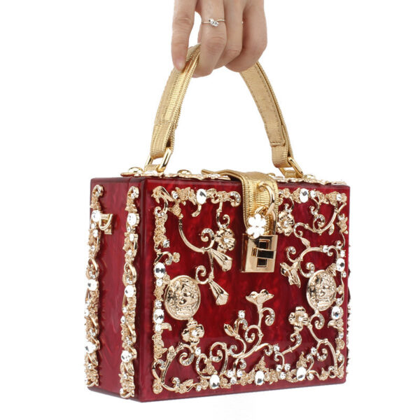 Diamond-studded portable diamond small square bag - Image 5