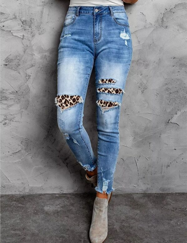 Burrs Tassels Denim Trousers For Women - Image 4