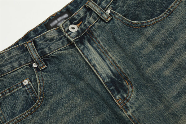 Yellow Denim Straight-leg Trousers Men - Image 10