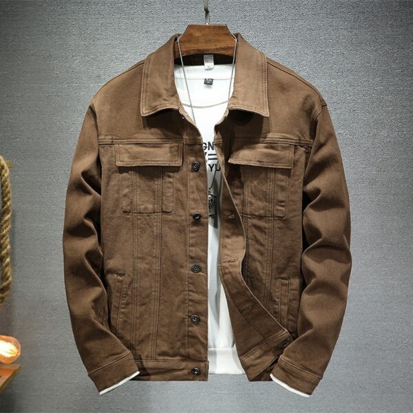 Handsome Korean Style Slim Fit Denim Coat For Men - Image 4