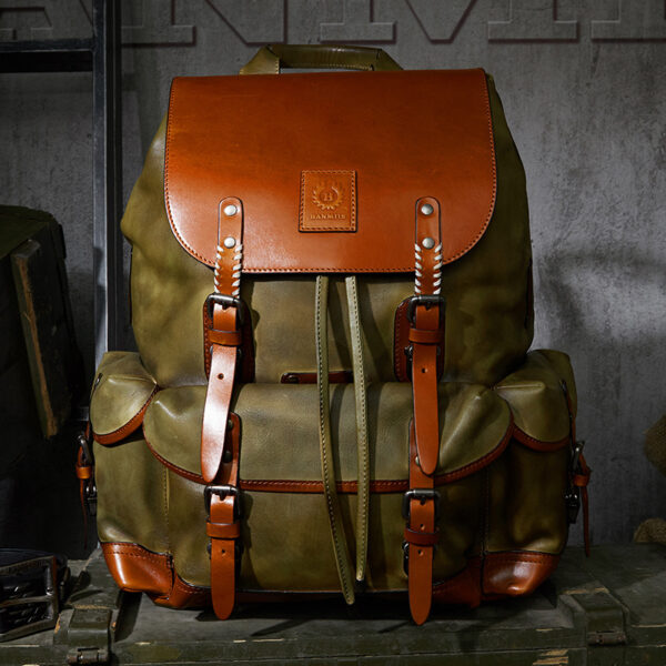 First Layer Leather Men's Large Capacity Travel Backpack - Image 3