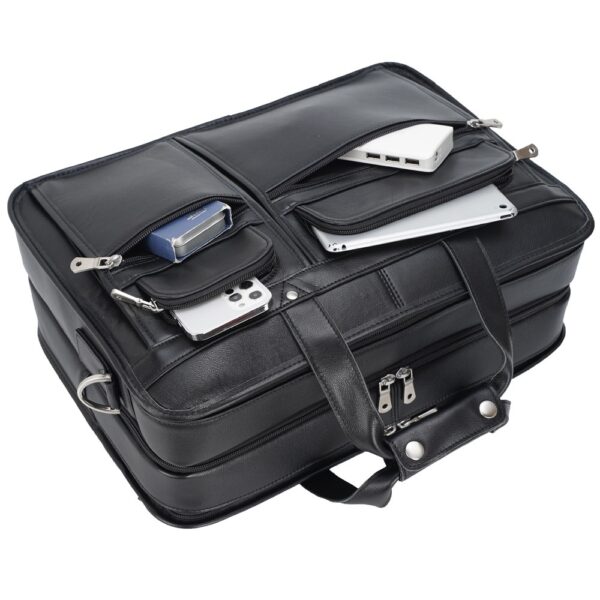 Tiding Leather Leather Business First Layer Cowhide 17-inch Laptop Bag - Image 6