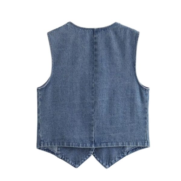 Fashion Denim Waistcoat Vest Women - Image 3