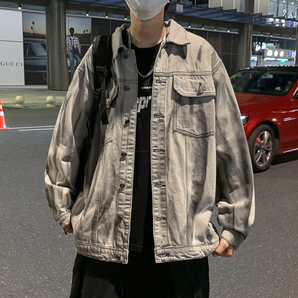 Handsome Trendy Personality Wear High Street Tie-dye Denim Coat For Men - Image 4