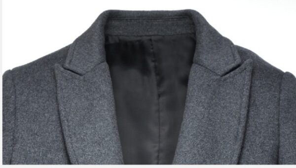 Men's woolen coat slim fit trench coat - Image 2
