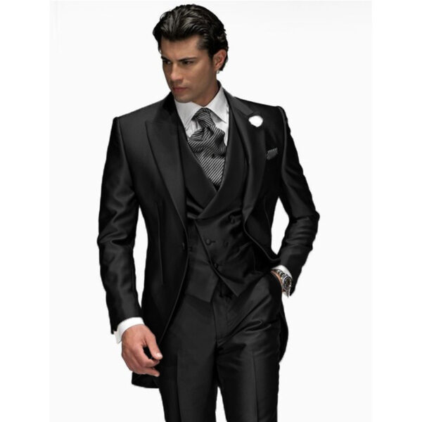 Gray Business Casual Suit Men's Three Pieces - Image 2
