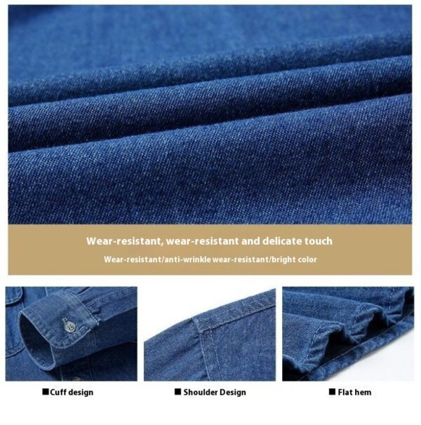 Thin Long Sleeve Coat Soft Denim Top Shirt Autumn Loose Men - Image 4