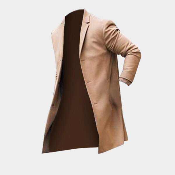 Fashion Winter Men's Trench Long Jackets Coats Overcoat Classic Jackets Solid Slim Fit Outwear Hombre Men Clothes Khaki Black - Image 4