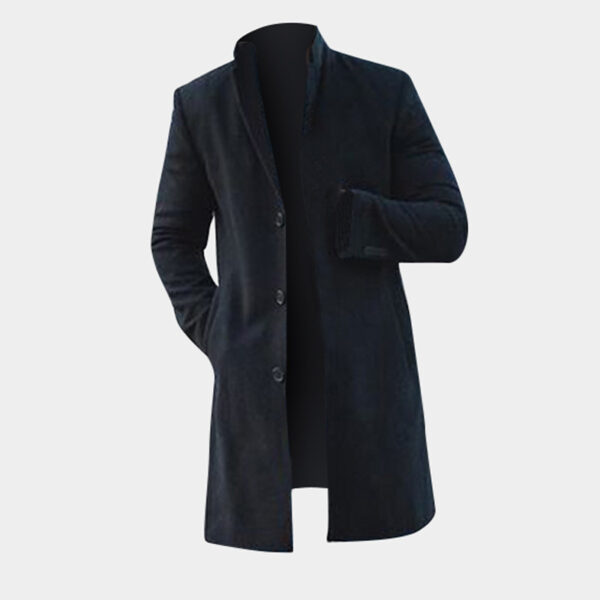 Fashion Winter Men's Trench Long Jackets Coats Overcoat Classic Jackets Solid Slim Fit Outwear Hombre Men Clothes Khaki Black - Image 5