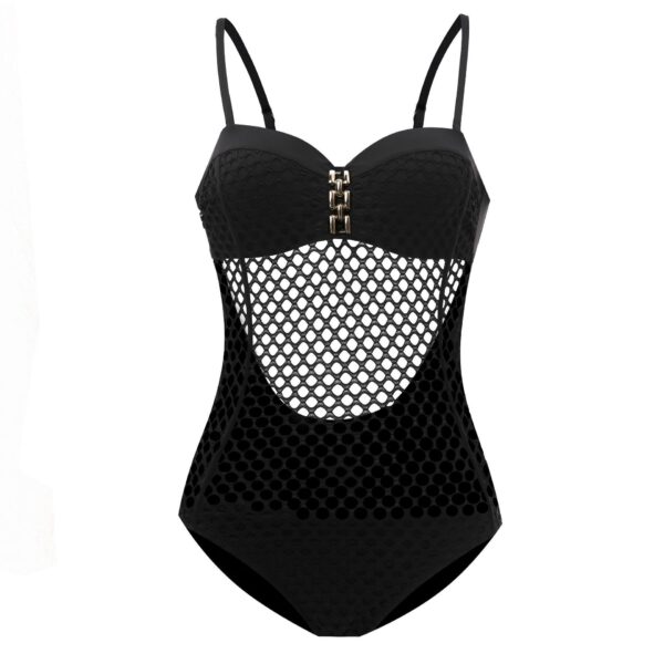 Vikionfly Sexy One Piece Swimsuit Push Up Women Swimwear Monokini Mesh Sheer Onepiece Swimming Suit For Bathing Suit Orange - Image 2