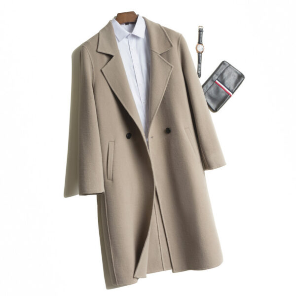 Long Dropped Shoulder Trench Coat Cashmere Coat - Image 4