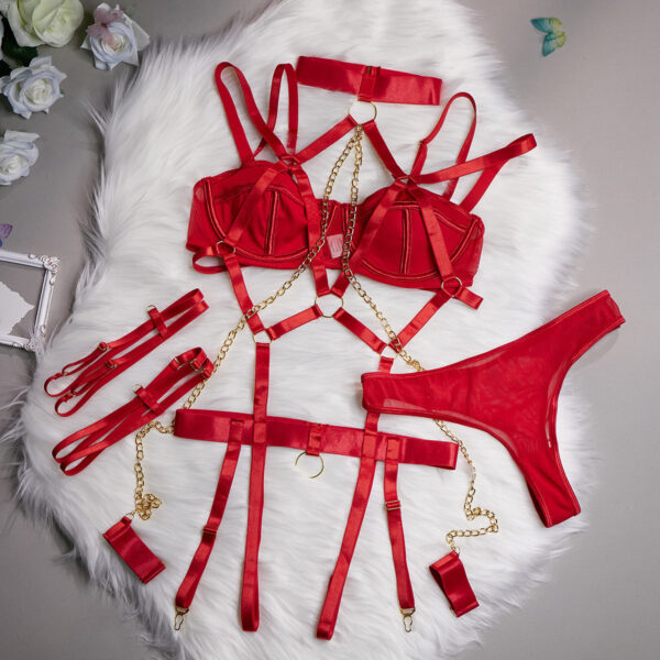 Lingerie Role Play Chain Set 4 Piece Women - Image 5