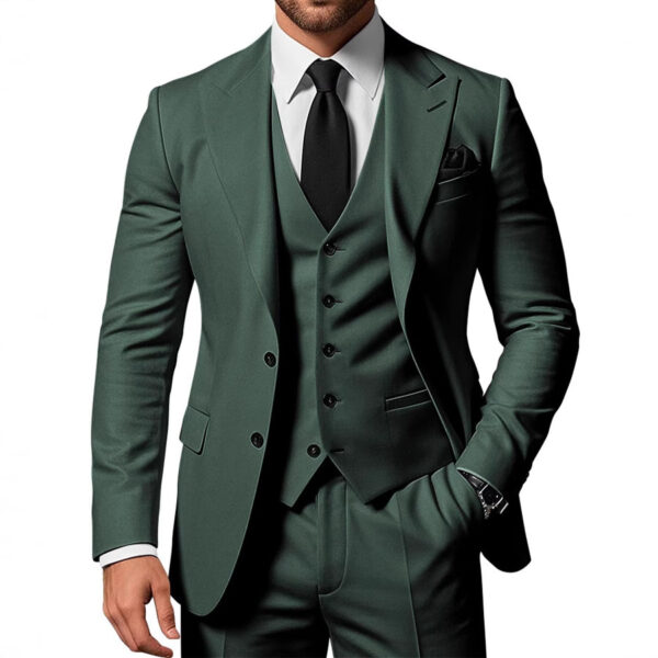 Men's 2-piece Buckle Casual Jacket Vest Pants Set - Image 2
