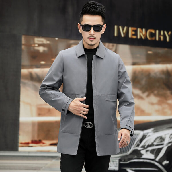 Lapel men's trench coat - Image 5