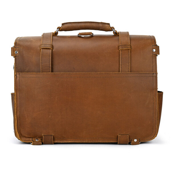 Retro Travel Bag Men's Crazy Horse Leather Hand Luggage Bag - Image 5