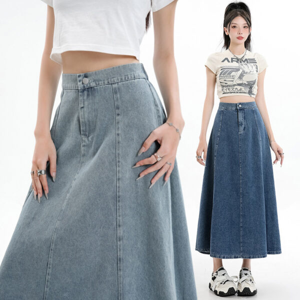 Elegance Retro Denim Skirt For Women - Image 2