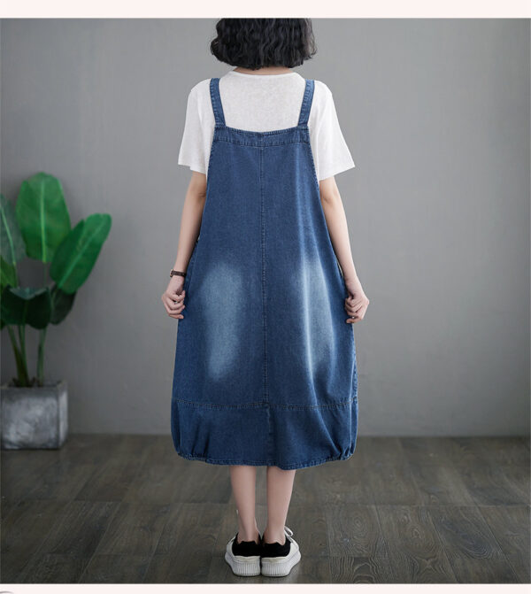 Fashion Loose Denim Strap Dress Women - Image 2