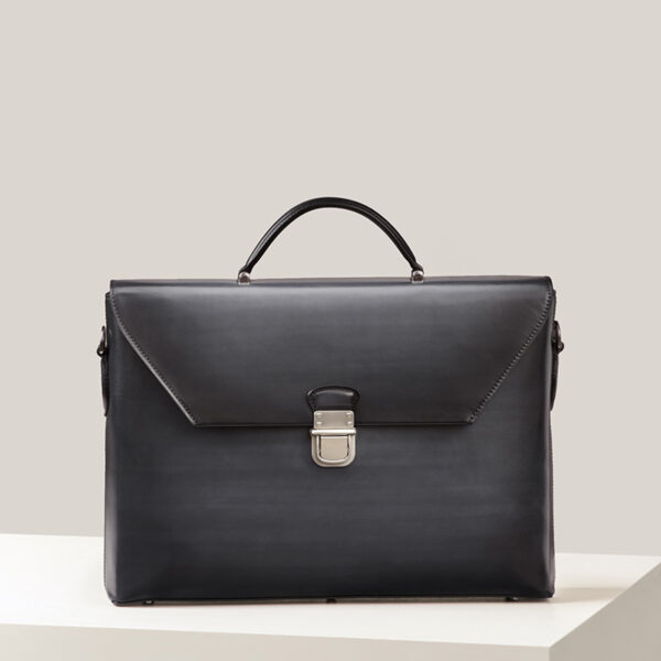 Handmade Vintage Crossbody Flap Business Bag - Image 4