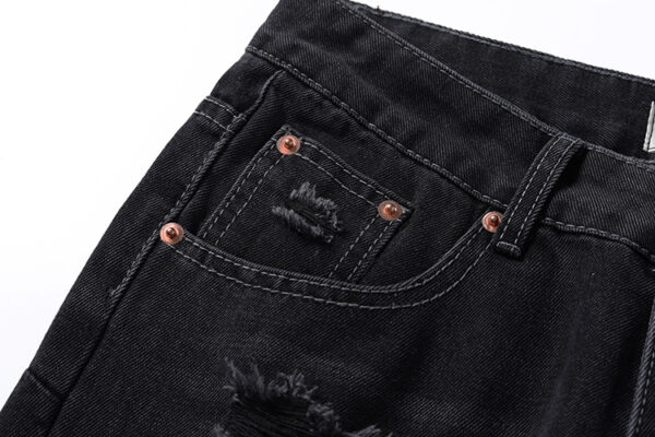 Washing Hole Denim Bootcut Trousers Men - Image 8