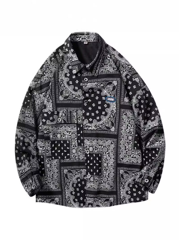 Fashion Full Printed Loose Denim Jacket Men - Image 5