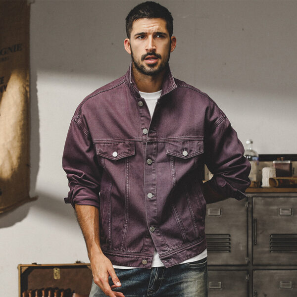 Fashion American Classic Vintage Denim Jacket Men - Image 4