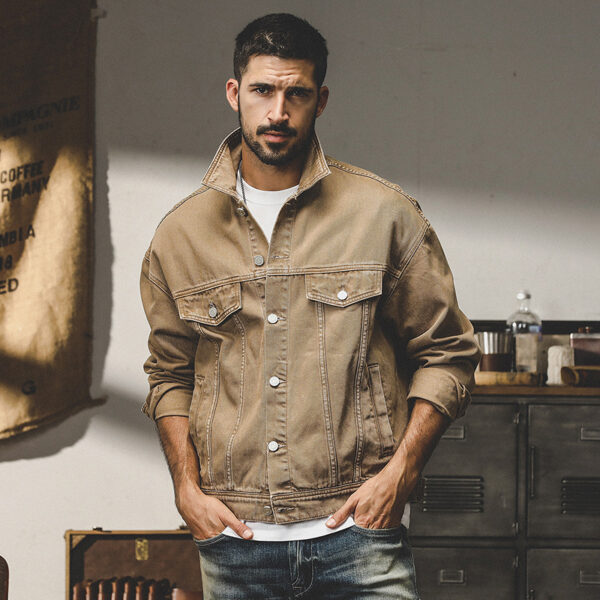 Fashion American Classic Vintage Denim Jacket Men - Image 9