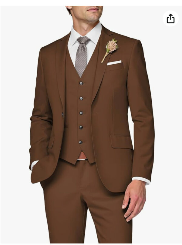 Men's Solid Color Business Jacket Vest Pants Set - Image 10